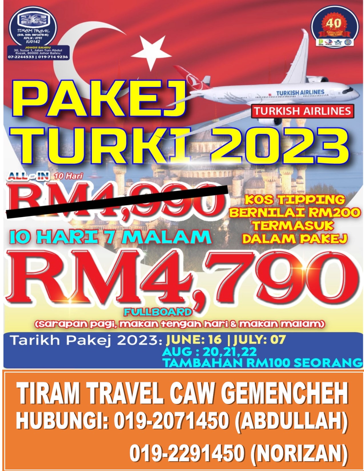 tiram travel turki 2022
